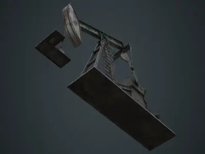 Oil Pumpjack 1B Low-poly 3D model