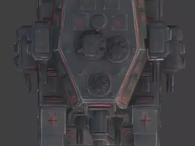 Gothic Occult Siege Tank 3D Model Low-poly 3D model