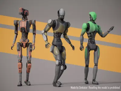 8 military and industrial high-quality robots collection 3D Model Pack