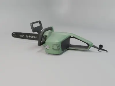 Realistic Power Tool Bosch Chainsaw with PBR Texture 3D model Low-poly 3D model