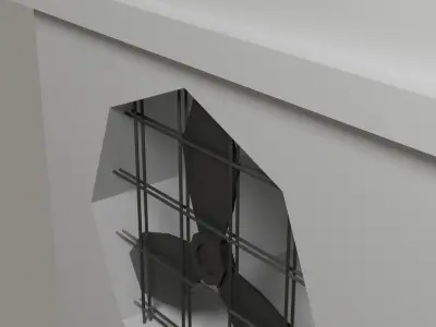 Building Roof Ventilation Fan with metallic blades Free low-poly 3D model