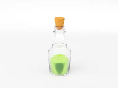 Magic Mixture Bottle Realistic Glass 3D model Low-poly 3D model