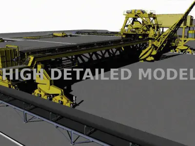 Stock pile of mining industrial installation 3D model