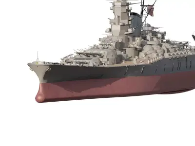 Japanese WW2 battleship 3D model