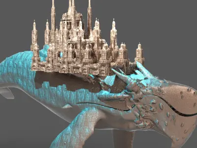 Dinosaur whale ship 1 3D model