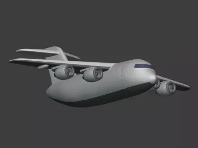 Generic Military Cargo Plane Low-poly 3D model