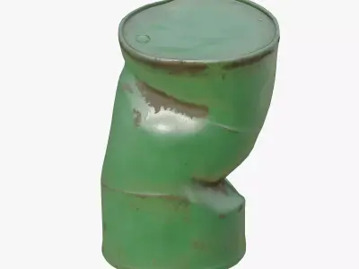 Damaged Oil Drum Low-poly 3D model
