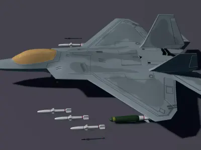 F-22 raptor lockheed martin Low-poly 3D model