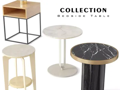 Bedside Table Collection Low-poly 3D model