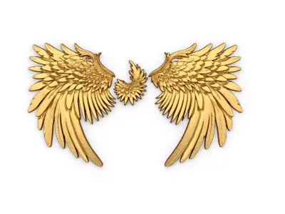 Wings Printable carved decor 07 3D model
