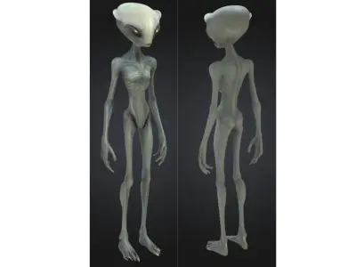Alien Realistic Extraterrestrial Low-poly 3D model