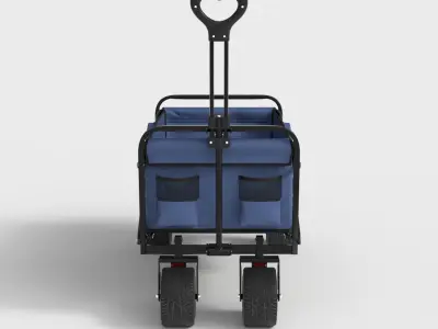 FOLDABLE WAGON CART TROLLEY Low-poly 3D model