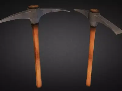 Pickaxe two axes Low-poly 3D model purchase