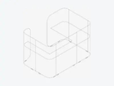 Booth - Simplicity - Type 3 Low-poly 3D model