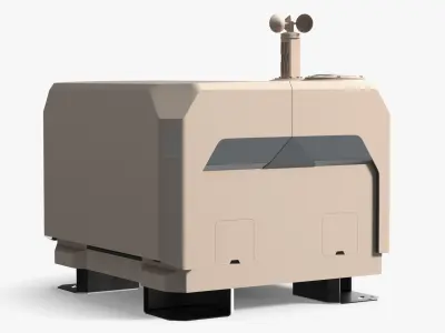 Autonomous Drone Dock Station Closed Sand Beige 3D model