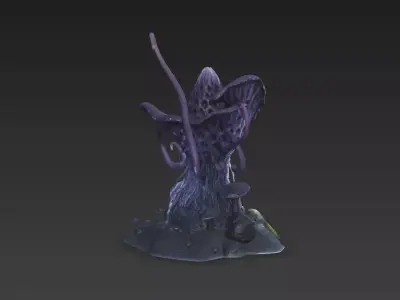 Eldritch Alien Mushroom with Skull  4K PBR High-Poly 3D model