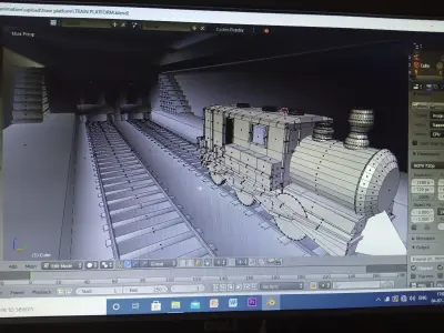 Train platform train platform 3D model not textured  Free 3D model