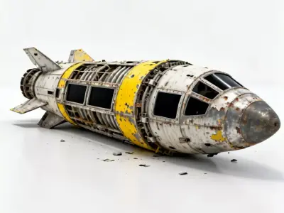 Realistic Crashed Spacecraft 3D Model Low-poly 3D model