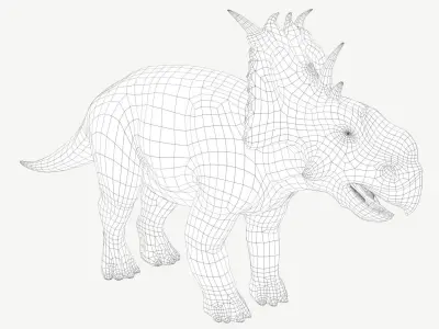 Pachyrhinosaurus triceratops Low-poly 3D model