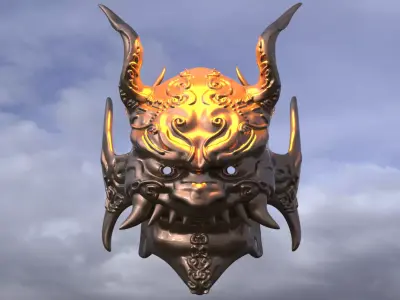 Samurai Dragon  mask 3D model