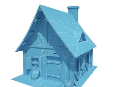Medieval Building 08 Cottage Low-poly 3D model