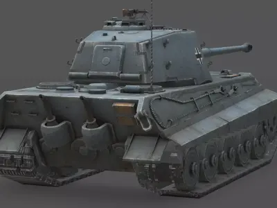 Panzerkampfwagen VI B King Tiger Low-poly 3D model