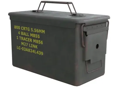 Ammunition Box 1 Rusty Low-poly 3D model