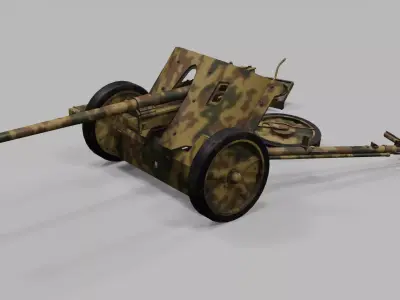 PAK 38 Ambush camo Low-poly 3D model