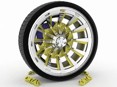ORTAS CAR WHEEL RIM 71 GAME READY WHEEL RIM TIRE 3D model