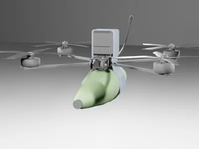 Fpv Kamikaze drone  Low-poly 3D model