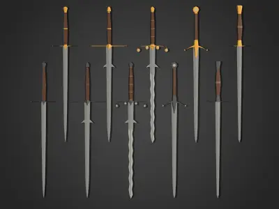 Low Poly Sword Pack 1 Low-poly 3D model