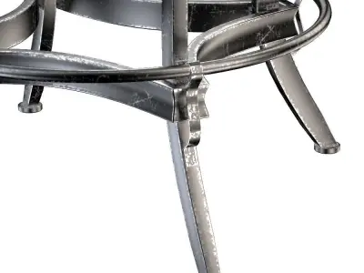 Dempsey Swivel Iron Bar Stool Brown Leather 3D model