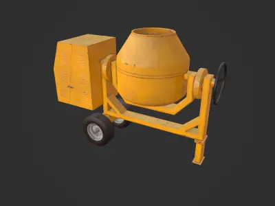 Concrete Mixer Low-poly 3D model