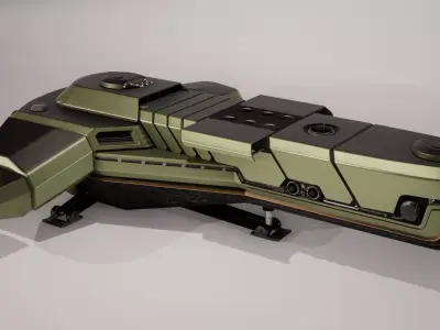 Spaceship Low-poly 3D model Low-poly