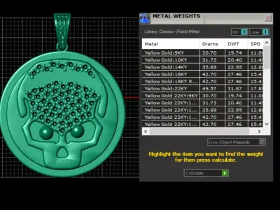 Diamond Skull Medallion 3D print model