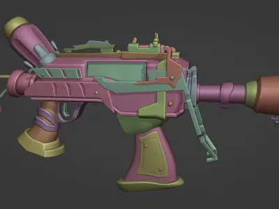 Rifle Low-poly 3D model 3
