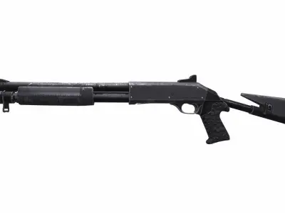 Benelli M4 Shotgun Free low-poly 3D model