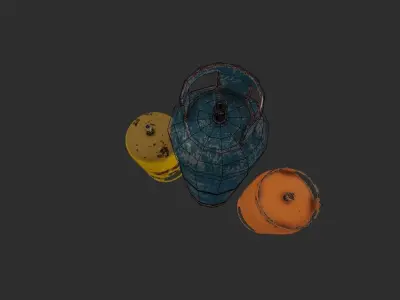 gas canister or propane cylinder tank Low-poly 3D model
