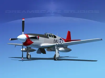 North American P-51B Mustang V11 3D model