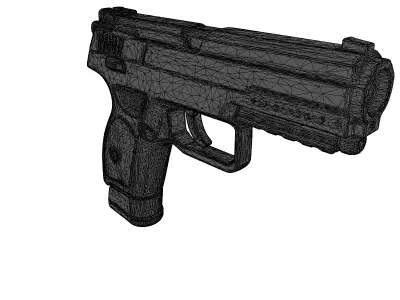 Sleek SciFi Pistol 3D Model 3D model