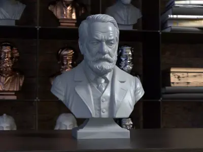 Victor Hugo Bust Sculpture 3D Printable STL File 3D print model
