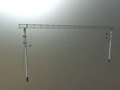 High voltage line Low-poly 3D model