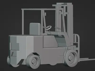 Forklift Worn out Low-poly 3D model