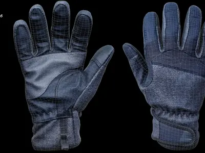 Winter Gloves 005 Low-poly 3D model
