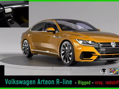 VolksWagen Arteon -Rigged and Render Ready-unreal-vray-redshift 3D model