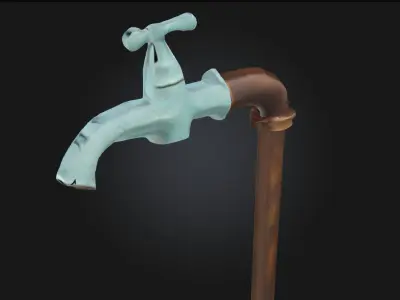 Old Water Spigot Vintage Faucet Model for Rustic and Historical  3D model