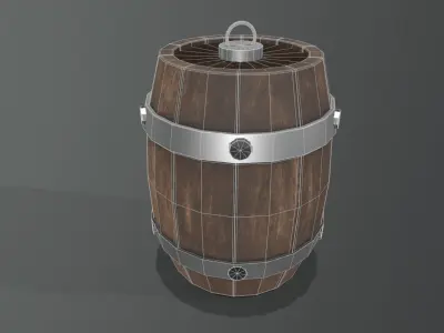 Wooden Barrel Free Game Ready PBR Free low-poly 3D model