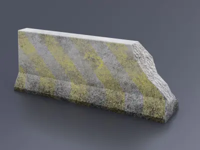 Concrete Barricades Low-Poly 3d models Low-poly 3D model