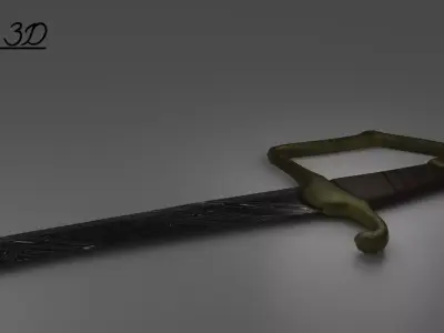 Damascus Steel Sabre Low-poly 3D model