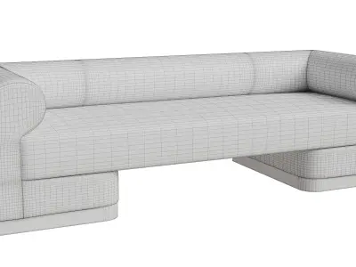 Modern Velvet Gunmetal Sofa Low-poly 3D model